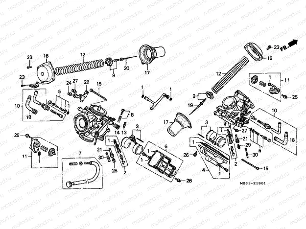 E-19-1 CARBURETOR (COMPONENT PARTS)