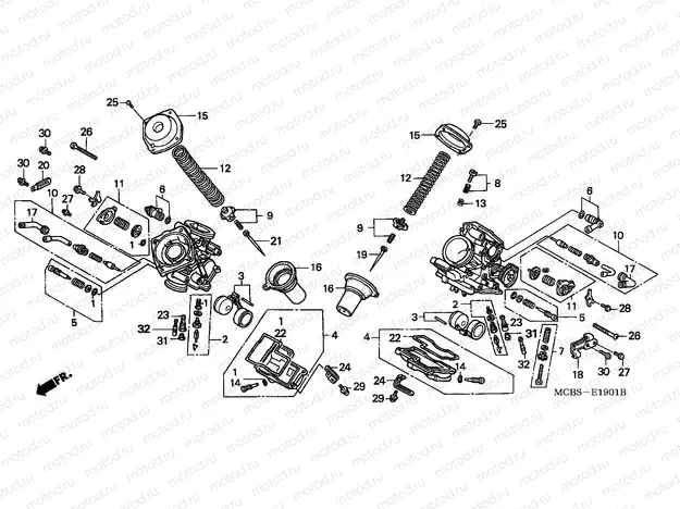 E-19-1 CARBURETOR (COMPONENT PARTS)