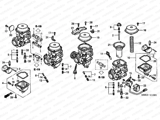 E-19-1 CARBURETOR (PARTS)