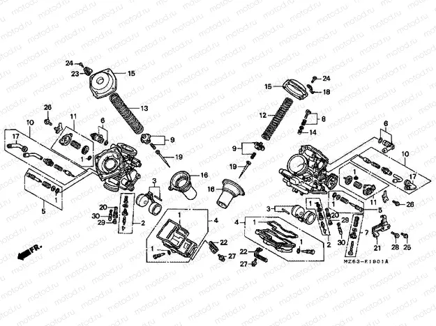 E-19-1 CARBURETOR (PARTS)