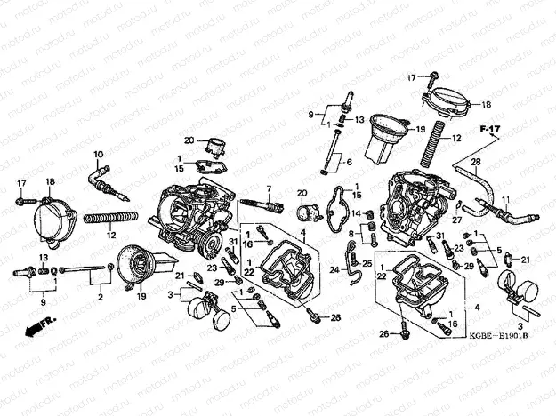 E-19-1 CARBURETOR (PARTS) (VT125C1 / 3) (VT125C21)