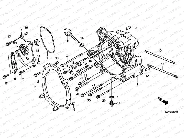 E-19-10 RIGHT CRANKSHAFT (WW125EX2A / EX2B)