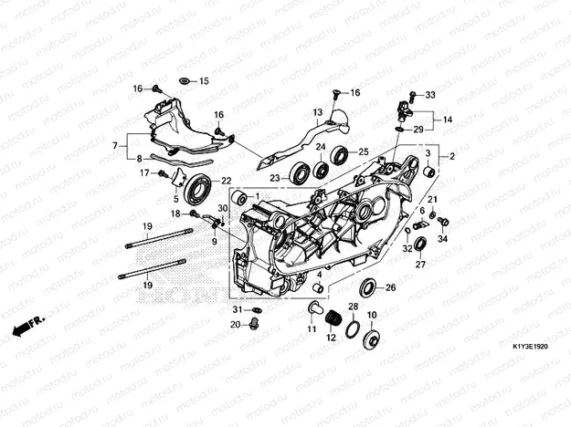 E-19-20 LEFT CRANKCASE