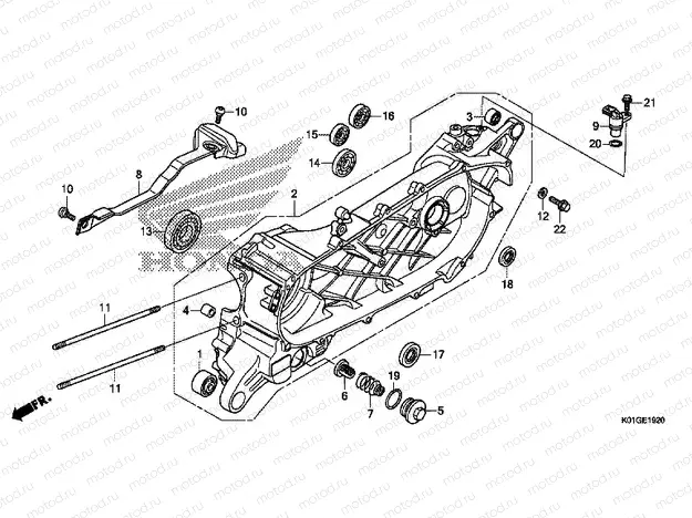 E-19-20 LEFT CRANKCASE