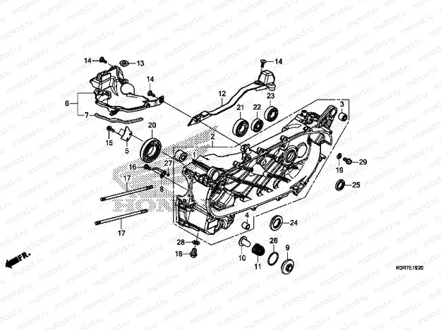 E-19-20 LEFT CRANKCASE