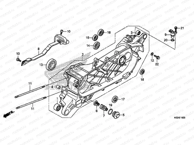 E-19-20 LEFT CRANKCASE