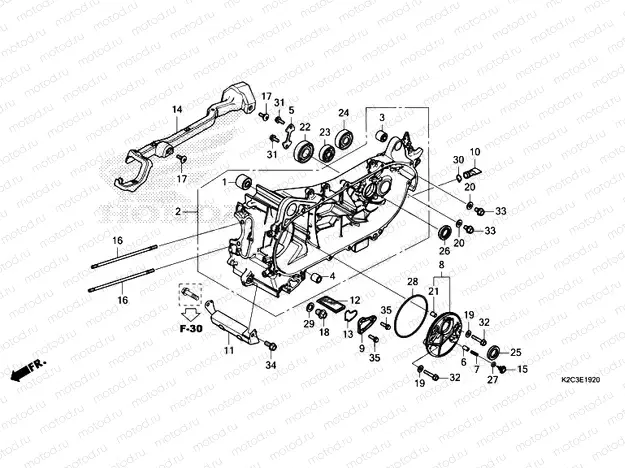 E-19-20 LEFT CRANKCASE