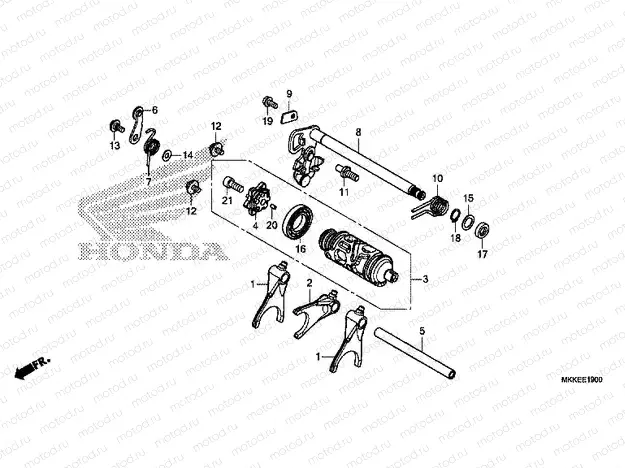 E-19 GEARSHIFT DRUM (CRF1000A/A2/AL/AL2)