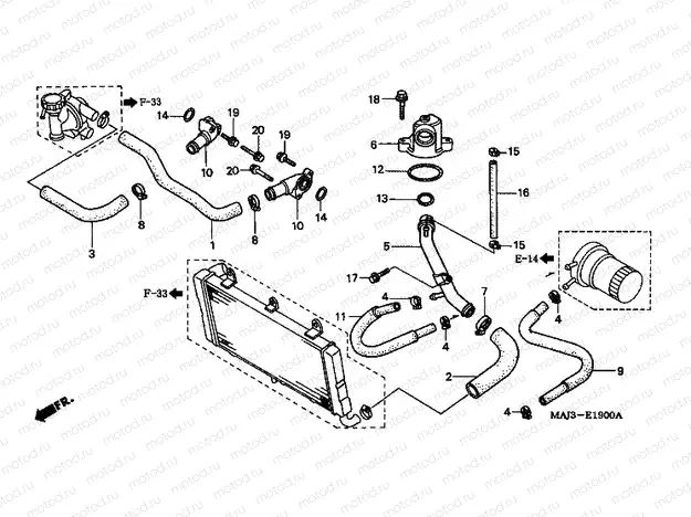 E-19 WATER PIPE (ST1100S / AS)
