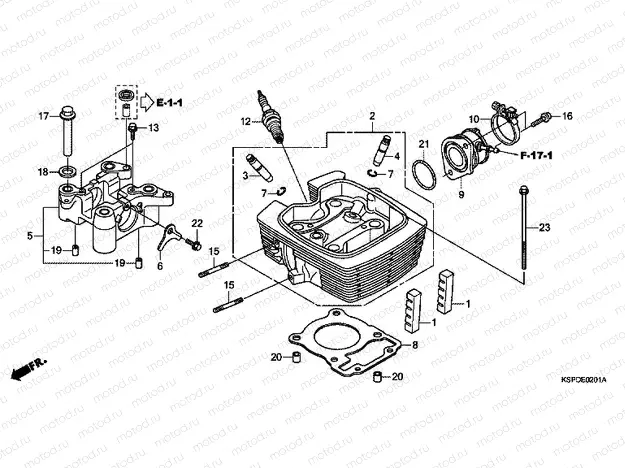 E-2-1 CYLINDER HEAD (CBF1507 / M7 / M9 / MA / MB / MC)