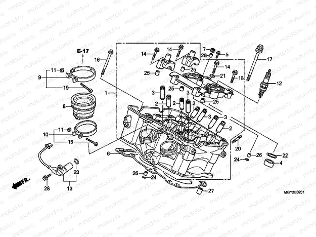 E-2-1 CYLINDER HEAD (REAR)