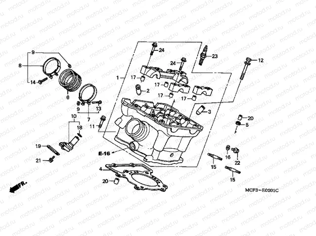 E-2-1 REAR CYLINDER HEAD