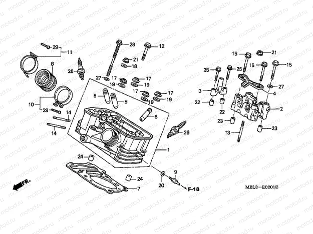 E-2-1 REAR CYLINDER HEAD