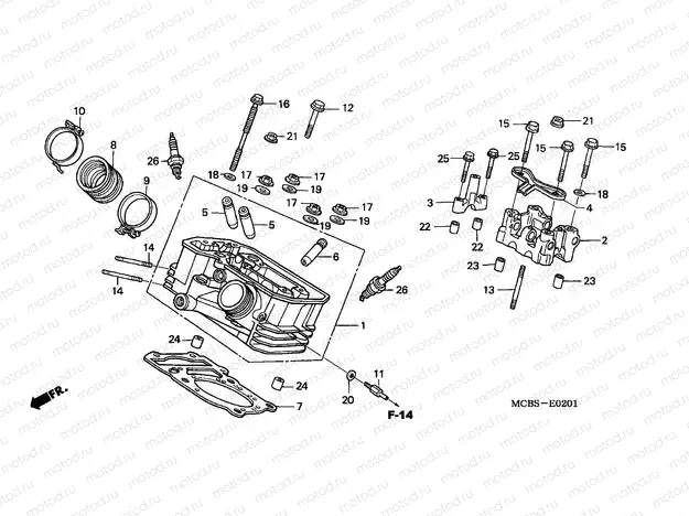 E-2-1 REAR CYLINDER HEAD