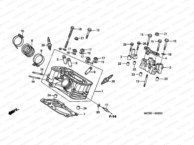 E-2-1 REAR CYLINDER HEAD