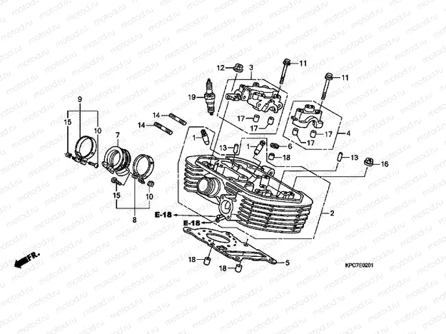 E-2-1 REAR CYLINDER HEAD