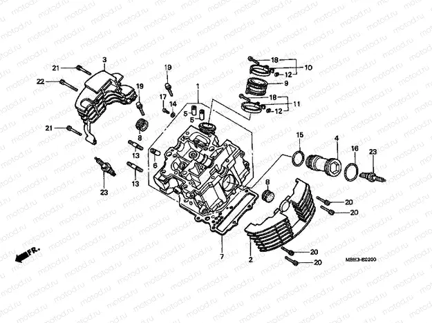 E-2 CYLINDER HEAD (FRONT)