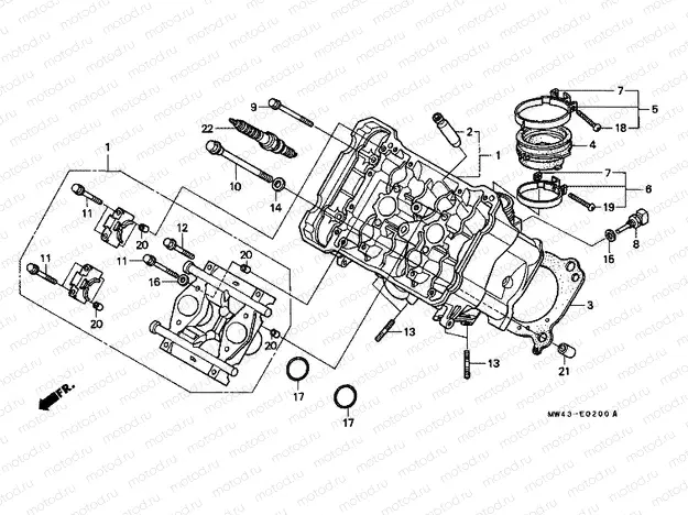 E-2 CYLINDER HEAD (FRONT)
