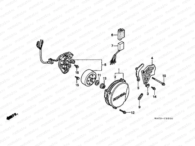 E-2 LEFT CRANKSHAFT COVER / GENERATOR