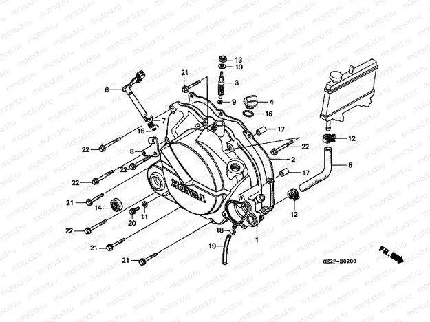 E-2 RIGHT CRANKSHAFT COVER