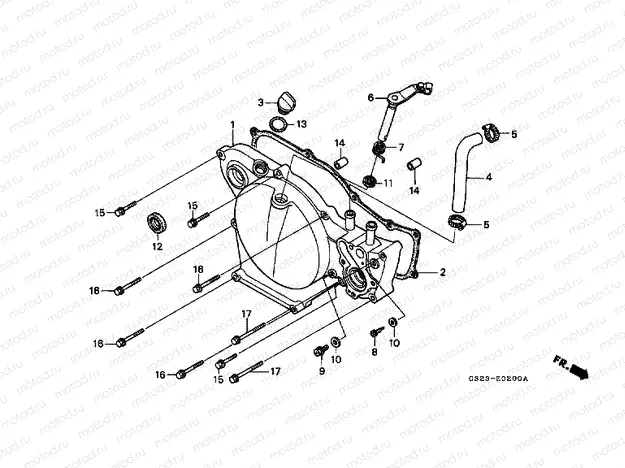 E-2 RIGHT CRANKSHAFT COVER
