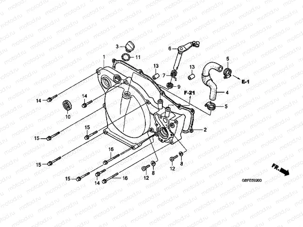 E-2 RIGHT CRANKSHAFT COVER