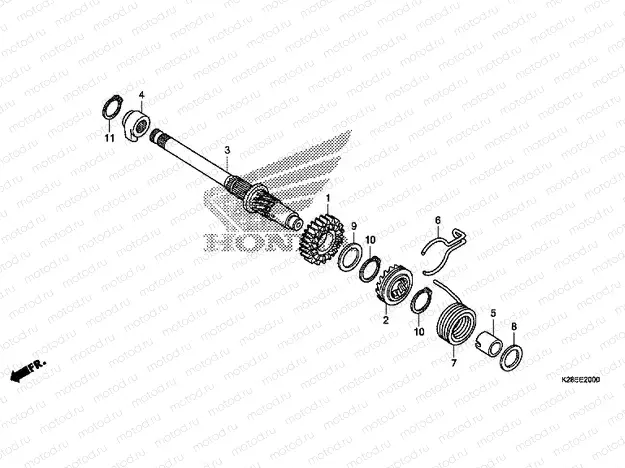 E-20 KICK STARTER SPINDLE