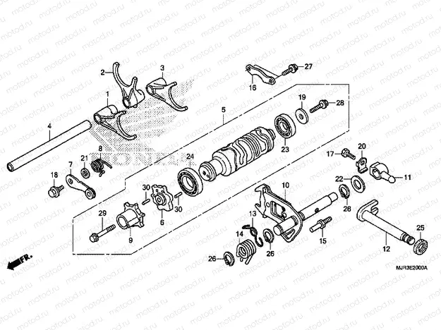 E-20 TRANSMISSION DRUM / CLUTCH FORK