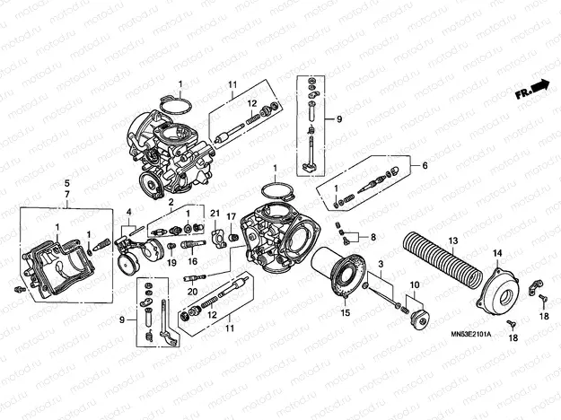 E-21-1 CARBURETOR (COMPONENT PARTS)