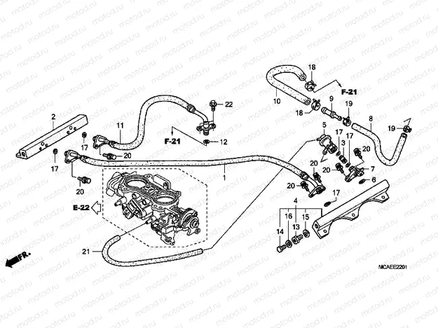 E-22-1 THROTTLE BODY (TUBING)