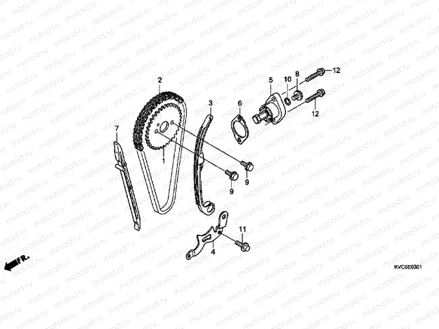 E-3-1 TIMING CHAIN ​​/ TENSIONER (GLH125SH)