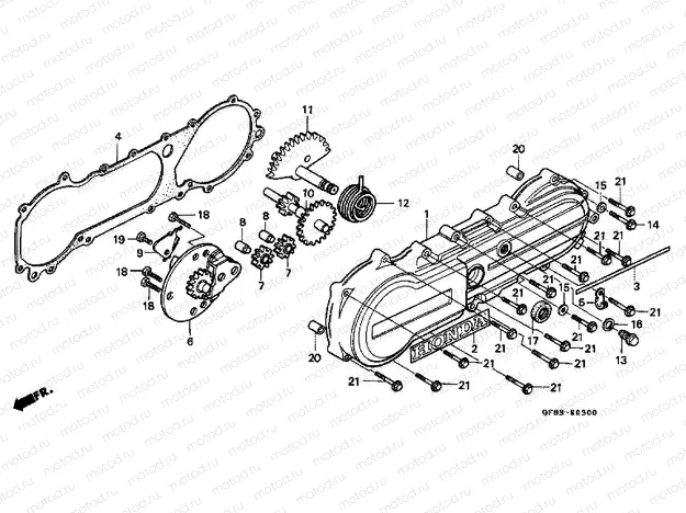 E-3 LEFT CRANKSHAFT COVER / STARTER