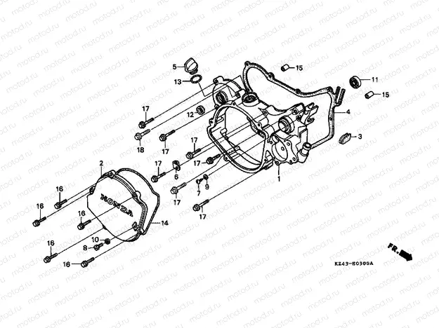 E-3 RIGHT CRANKSHAFT COVER