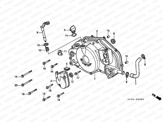 E-3 RIGHT CRANKSHAFT COVER