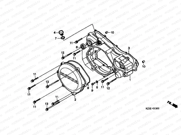 E-3 RIGHT CRANKSHAFT COVER