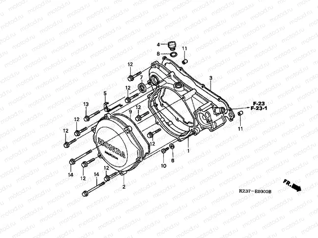 E-3 RIGHT CRANKSHAFT COVER