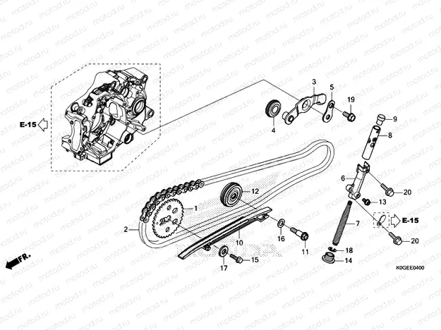 E-4 CAM CHAIN & TENSIONER