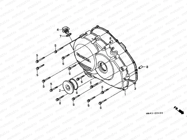 E-4 RIGHT CRANKSHAFT COVER