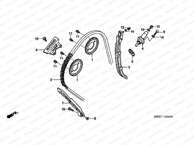 E-4 TIMING CHAIN ​​/ TENSIONER (CBF600S6 / SA6 / N6 / NA6)