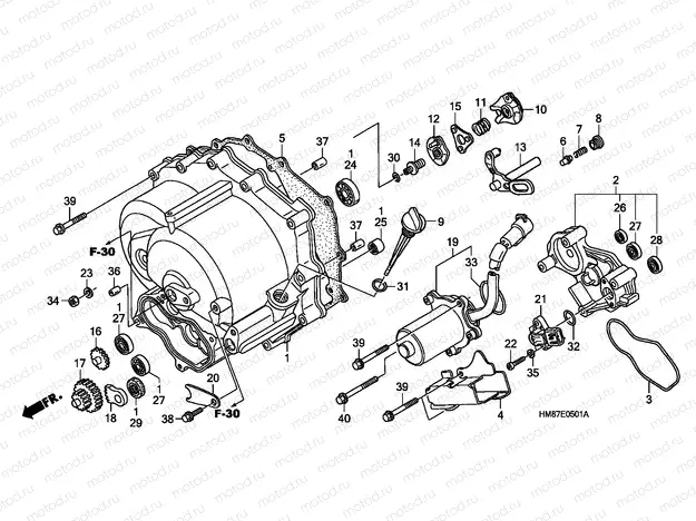 E-5-1 FRONT CRANKCASE COVER(TRX 250TE)