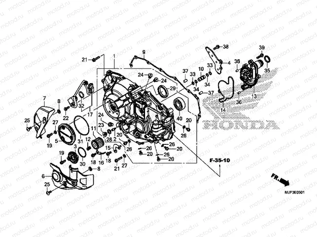 E-5-1 RIGHT CRANKCASE COVER (CRF1000D) buy cheap online