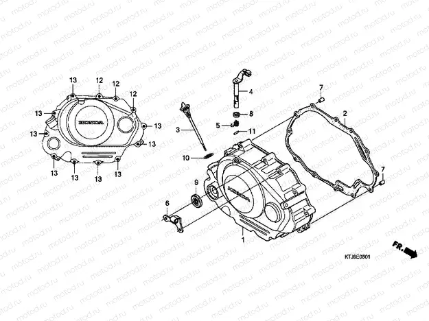E-5-1 RIGHT CRANKSHAFT COVER (CGR125SHA, B)