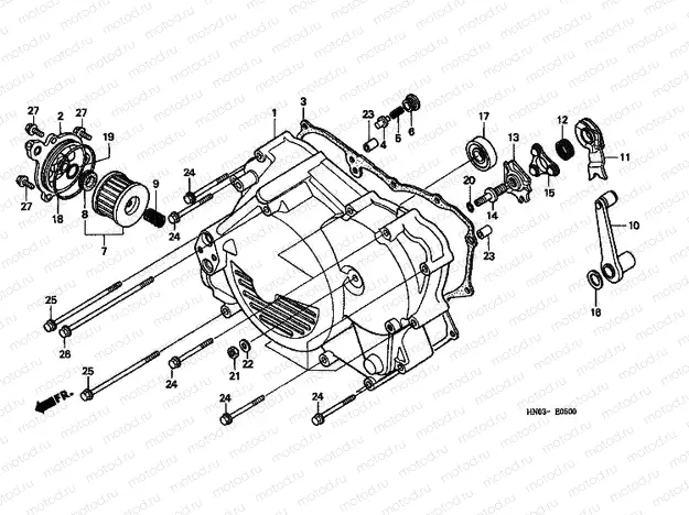 E-5 FRONT CRANKSHAFT COVER (S)