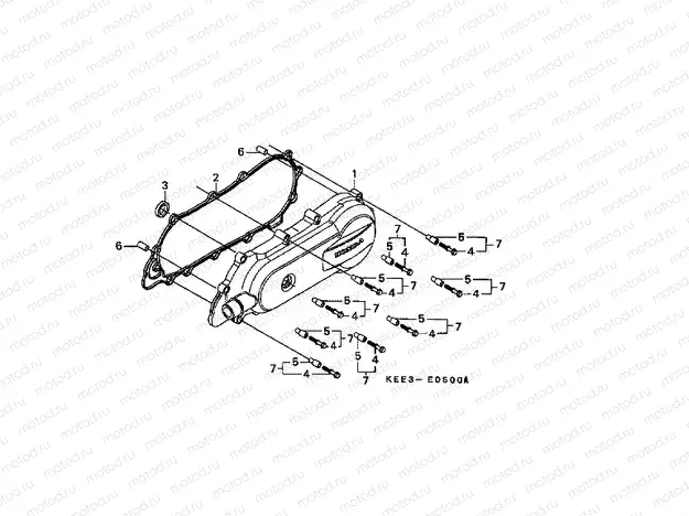 E-5 LEFT CRANKSHAFT COVER