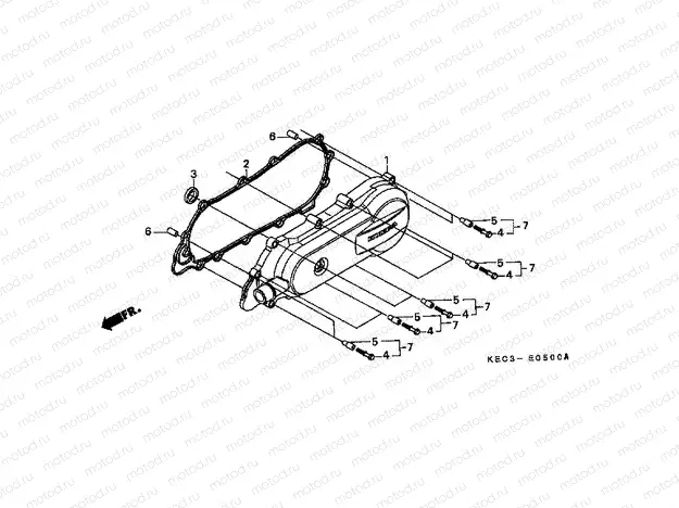E-5 LEFT CRANKSHAFT COVER