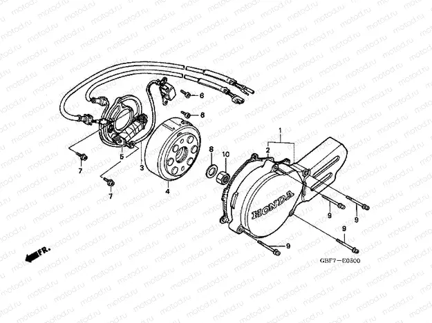 E-5 LEFT CRANKSHAFT COVER (CR85R3,4 / RB3,4)