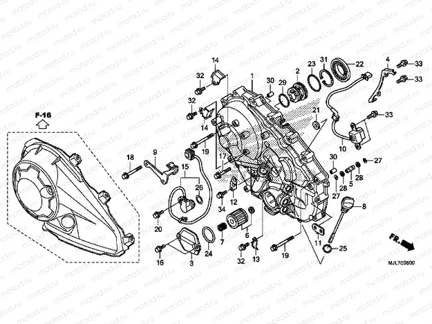 E-5 RIGHT CRANKSHAFT COVER