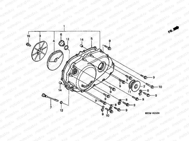 E-5 RIGHT CRANKSHAFT COVER