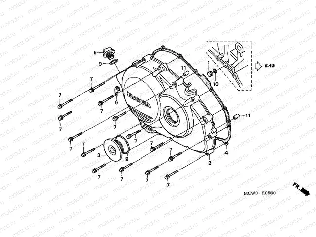E-5 RIGHT CRANKSHAFT COVER