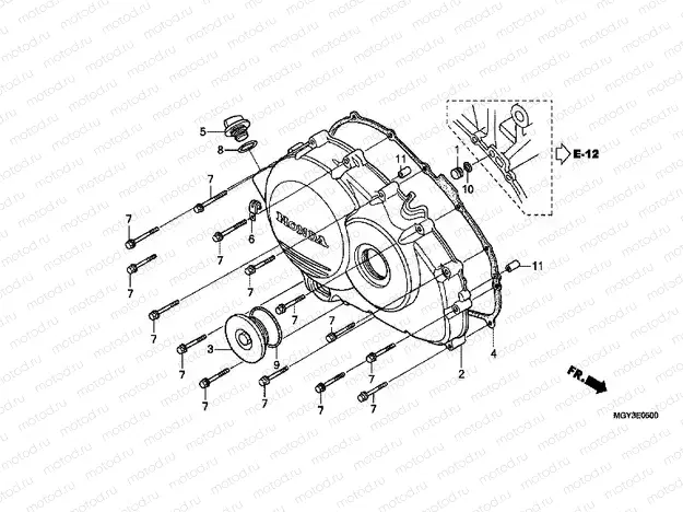 E-5 RIGHT CRANKSHAFT COVER